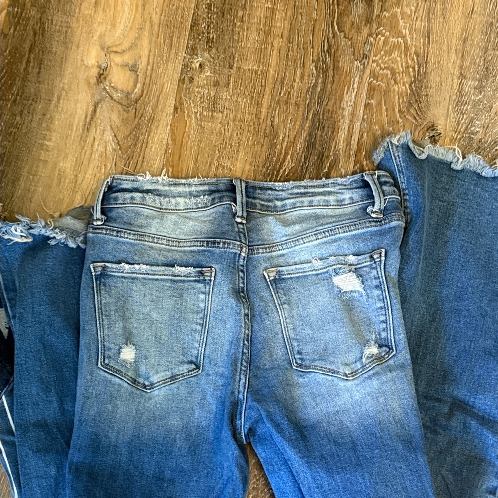 Blue Flare Jeans with Star Accents - Picture 6 of 9